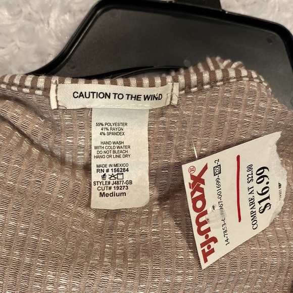 Caution to the Wind size M pinstriped romper NWT - Picture 6 of 10